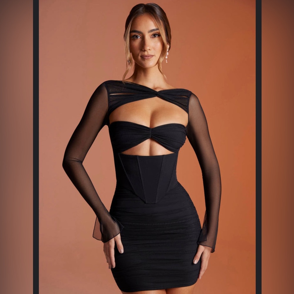 Oh Polly longsleeved ruched mini dress – size 4 (SOLD OUT)